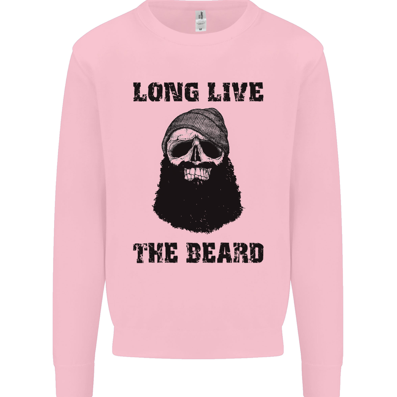 Long Live the Beard Mens Sweatshirt Jumper Light Pink
