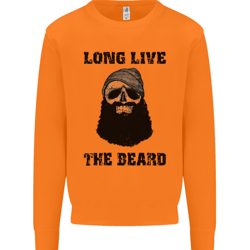 Long Live the Beard Mens Sweatshirt Jumper Orange