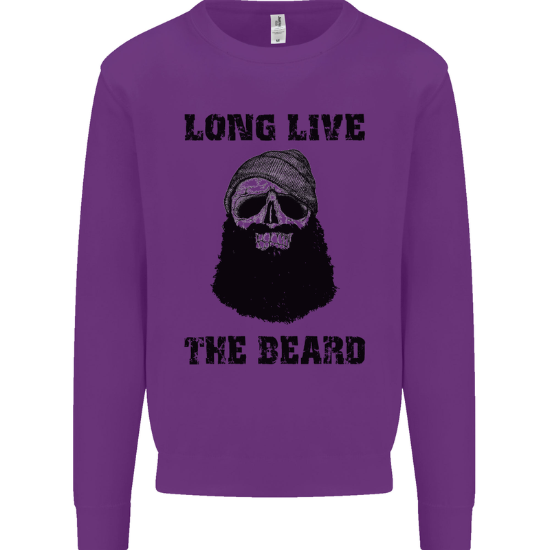Long Live the Beard Mens Sweatshirt Jumper Purple
