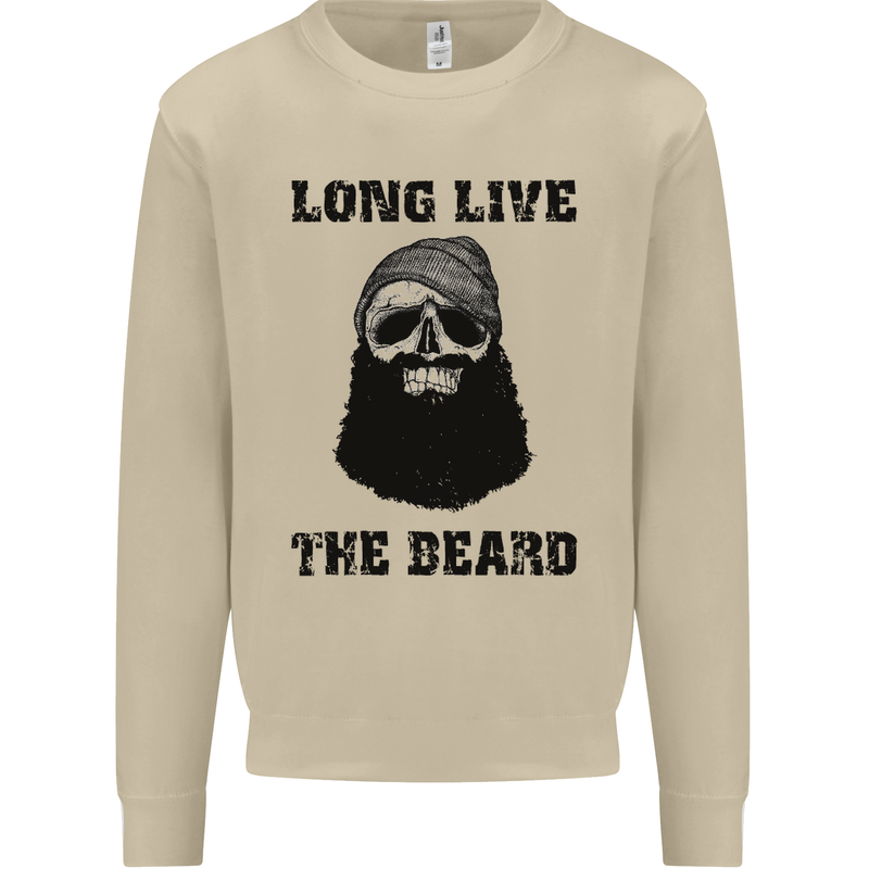 Long Live the Beard Mens Sweatshirt Jumper Sand