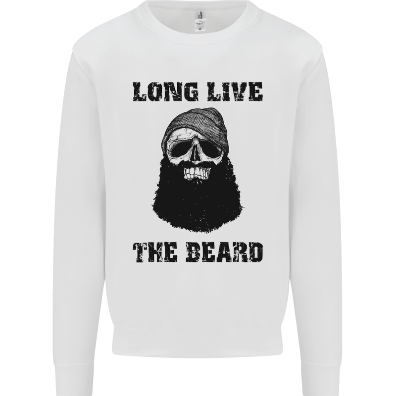 Long Live the Beard Mens Sweatshirt Jumper White