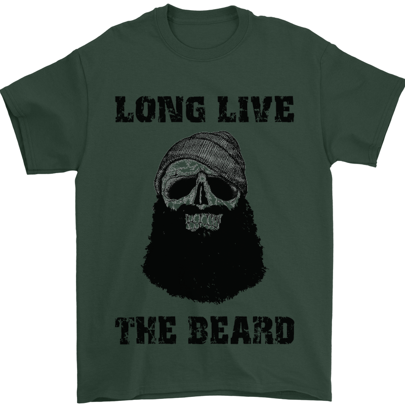 Long Live the Beard Mens T-Shirt Cotton Gildan Forest Green