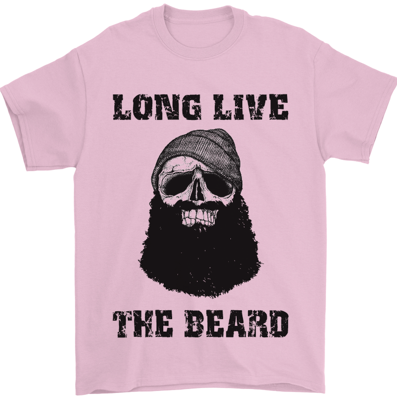 Long Live the Beard Mens T-Shirt Cotton Gildan Light Pink
