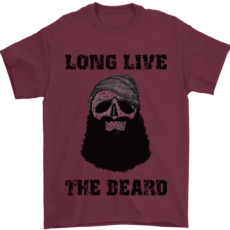 Long Live the Beard Mens T-Shirt Cotton Gildan Maroon