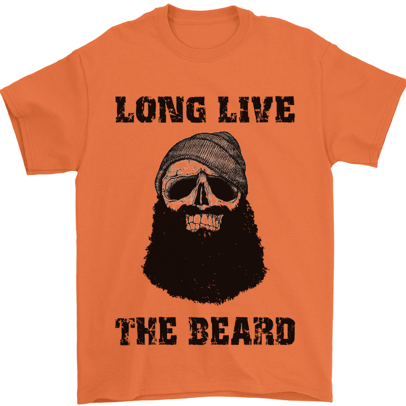 Long Live the Beard Mens T-Shirt Cotton Gildan Orange