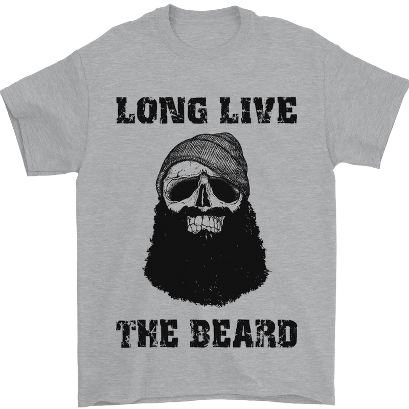 Long Live the Beard Mens T-Shirt Cotton Gildan Sports Grey