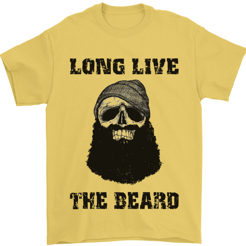 Long Live the Beard Mens T-Shirt Cotton Gildan Yellow
