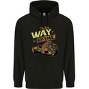 Long Way Home Motorcycle Chopper Biker Childrens Kids Hoodie Black