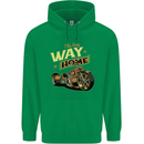 Long Way Home Motorcycle Chopper Biker Childrens Kids Hoodie Irish Green