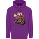 Long Way Home Motorcycle Chopper Biker Childrens Kids Hoodie Purple