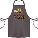 Long Way Home Motorcycle Chopper Biker Cotton Apron 100% Organic Dark Grey