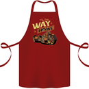 Long Way Home Motorcycle Chopper Biker Cotton Apron 100% Organic Maroon
