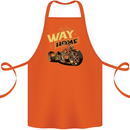 Long Way Home Motorcycle Chopper Biker Cotton Apron 100% Organic Orange