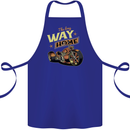 Long Way Home Motorcycle Chopper Biker Cotton Apron 100% Organic Royal Blue