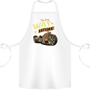 Long Way Home Motorcycle Chopper Biker Cotton Apron 100% Organic White