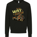 Long Way Home Motorcycle Chopper Biker Kids Sweatshirt Jumper Black