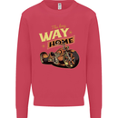 Long Way Home Motorcycle Chopper Biker Kids Sweatshirt Jumper Heliconia