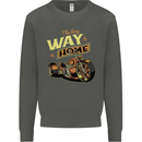 Long Way Home Motorcycle Chopper Biker Kids Sweatshirt Jumper Storm Grey