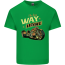 Long Way Home Motorcycle Chopper Biker Kids T-Shirt Childrens Irish Green
