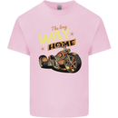 Long Way Home Motorcycle Chopper Biker Kids T-Shirt Childrens Light Pink