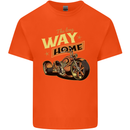Long Way Home Motorcycle Chopper Biker Kids T-Shirt Childrens Orange