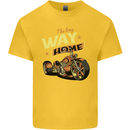 Long Way Home Motorcycle Chopper Biker Kids T-Shirt Childrens Yellow