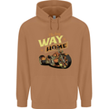 Long Way Home Motorcycle Chopper Biker Mens 80% Cotton Hoodie Caramel Latte