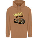 Long Way Home Motorcycle Chopper Biker Mens 80% Cotton Hoodie Caramel Latte