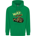 Long Way Home Motorcycle Chopper Biker Mens 80% Cotton Hoodie Irish Green