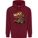 Long Way Home Motorcycle Chopper Biker Mens 80% Cotton Hoodie Maroon