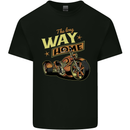 Long Way Home Motorcycle Chopper Biker Mens Cotton T-Shirt Tee Top Black