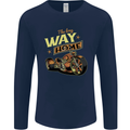 Long Way Home Motorcycle Chopper Biker Mens Long Sleeve T-Shirt Navy Blue