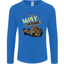Long Way Home Motorcycle Chopper Biker Mens Long Sleeve T-Shirt Royal Blue