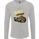 Long Way Home Motorcycle Chopper Biker Mens Long Sleeve T-Shirt Sports Grey