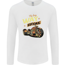 Long Way Home Motorcycle Chopper Biker Mens Long Sleeve T-Shirt White