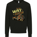 Long Way Home Motorcycle Chopper Biker Mens Sweatshirt Jumper Black