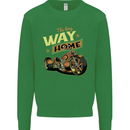 Long Way Home Motorcycle Chopper Biker Mens Sweatshirt Jumper Irish Green
