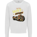 Long Way Home Motorcycle Chopper Biker Mens Sweatshirt Jumper White
