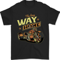 Long Way Home Motorcycle Chopper Biker Mens T-Shirt 100% Cotton Black