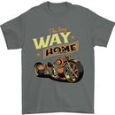 Long Way Home Motorcycle Chopper Biker Mens T-Shirt 100% Cotton Charcoal