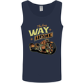 Long Way Home Motorcycle Chopper Biker Mens Vest Tank Top Navy Blue