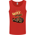 Long Way Home Motorcycle Chopper Biker Mens Vest Tank Top Red