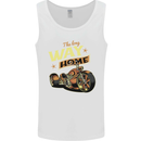 Long Way Home Motorcycle Chopper Biker Mens Vest Tank Top White