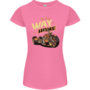 Long Way Home Motorcycle Chopper Biker Womens Petite Cut T-Shirt Azalea