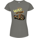 Long Way Home Motorcycle Chopper Biker Womens Petite Cut T-Shirt Charcoal