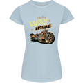 Long Way Home Motorcycle Chopper Biker Womens Petite Cut T-Shirt Light Blue