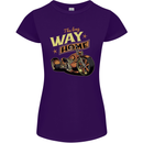 Long Way Home Motorcycle Chopper Biker Womens Petite Cut T-Shirt Purple