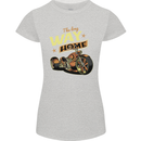 Long Way Home Motorcycle Chopper Biker Womens Petite Cut T-Shirt Sports Grey