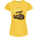 Long Way Home Motorcycle Chopper Biker Womens Petite Cut T-Shirt Yellow