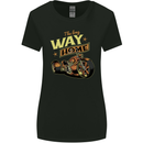 Long Way Home Motorcycle Chopper Biker Womens Wider Cut T-Shirt Black